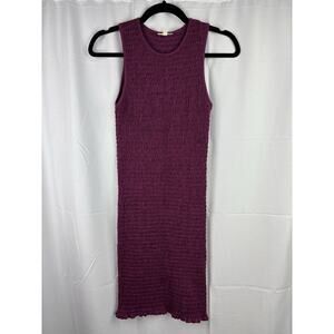 Aritzia Wilfred Shayk Lila Raspberry Shirred Sleeveless Dress Sz XS